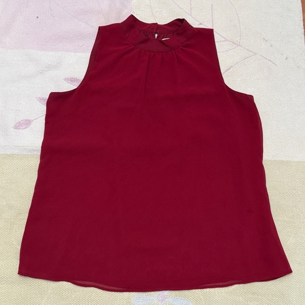 Loft Elegant Sleeveless Red Top